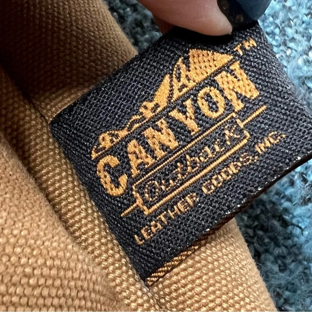 Canyon Outback Leather Goods Canvas and Leather Laptop Briefcase Messenger Bag